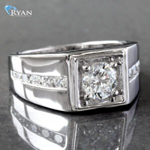 1.50CTW LAB Grown Brilliant Cut Solitaire With Channel Set Shoulders