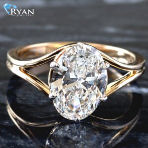 2.00ct Oval Solitaire High Polished Split Shoulders