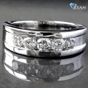 1.25CTW LAB Grown Brilliant Cut Five Diamond Band