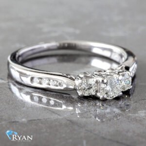 0.50CTW Past-Present-Future Round Diamond Ring