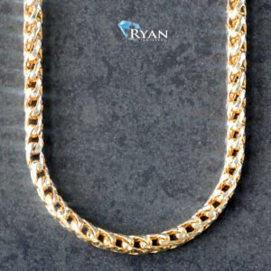 3.00mm Solid Round Franco Two Tone Diamond Cut Chain