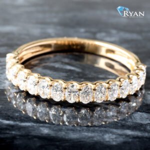 0.82CTW LAB Oval Shared Prong Scallop Set Band