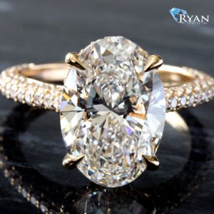 7.25ct BIG Oval Solitaire Full Diamond Mount