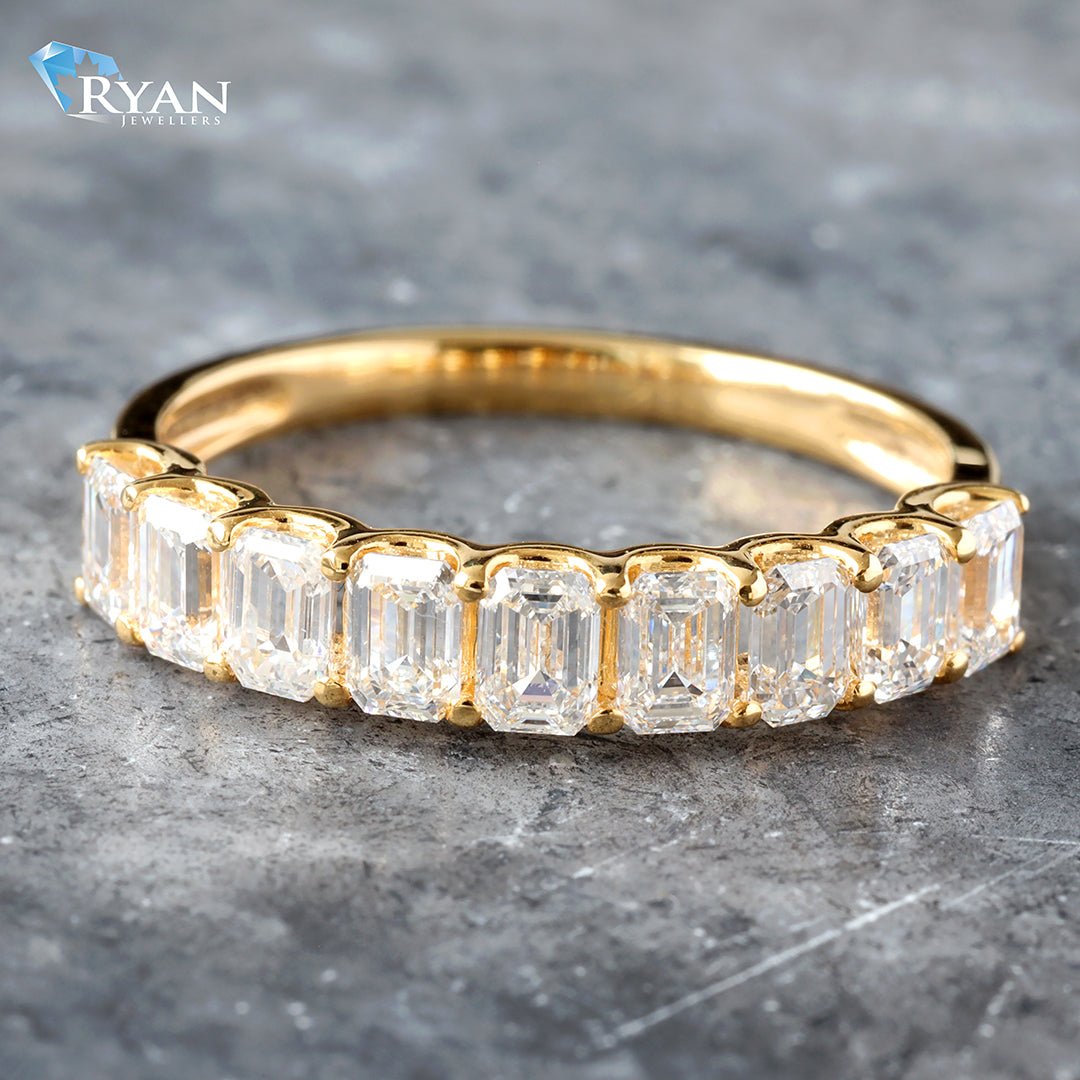 1.35ctw Vertical Set Emerald Cut Band