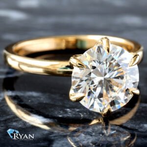 3.23CTW Six Prong Brilliant Cut Solitaire