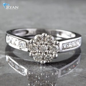 0.75CTW Natural Flower Cluster With Channel Set Shoulders