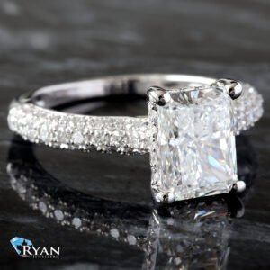 2.70CTW Radiant Cut Diamond Three Sided Shoulders
