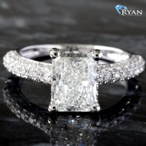 2.70CTW Radiant Cut Diamond Three Sided Shoulders