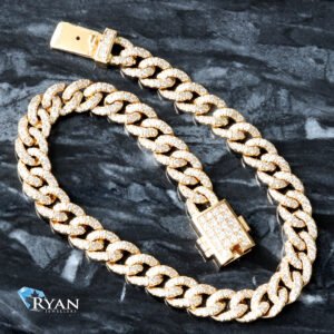 3.50ctw Single Row Diamond Miami Cuban with Diamond Box Clasp Bracelet