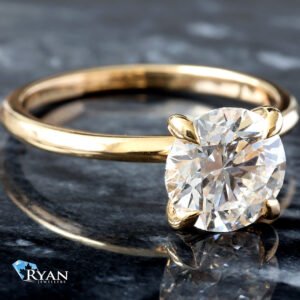 2.02ct Round Solitaire with High Polished Shoulders Ring