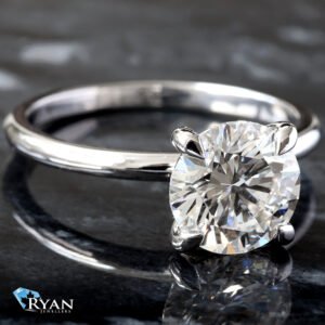2.04ct Round Solitaire with High Polished Shoulders Ring