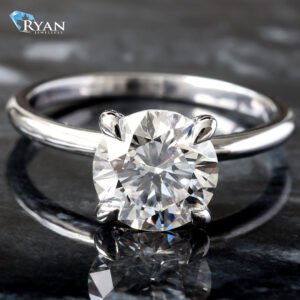 2.04ct Round Solitaire with High Polished Shoulders Ring