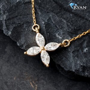 0.43CTW LAB Tiffany Inspired Victoria Marquise Flower Necklace