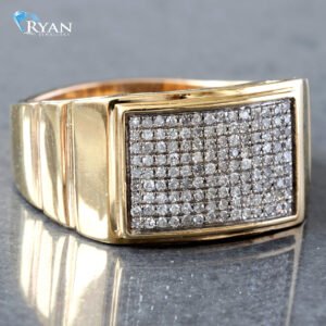 0.30CTW Natural Diamond Domed Table Top Pave Ring