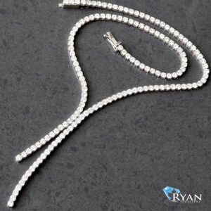 LAB CHAIN GW 14K 16 INCH 25.50CTW FANCY Y TENNIS CHAIN