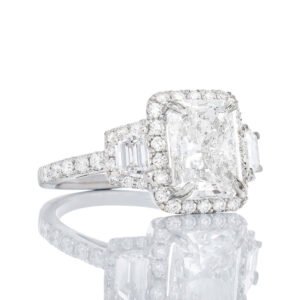 3.52ctw Radiant Cut Engagement Ring with Halo