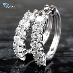 2.00CTW LAB Scallop Set Oval Hoops