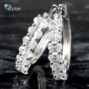 2.00CTW LAB Scallop Set Oval Hoops