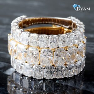 5.42CTW LAB Radiant Cut 3/4 Eternity Band