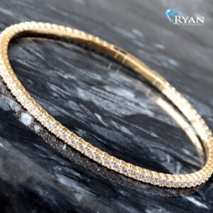 3.22CTW LAB Round Cut 4 Prong Set Flexi Bangle