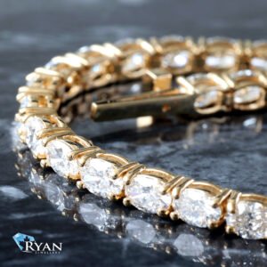 6.04CTW LAB Horizontal Set Oval Diamond Tennis Bracelet