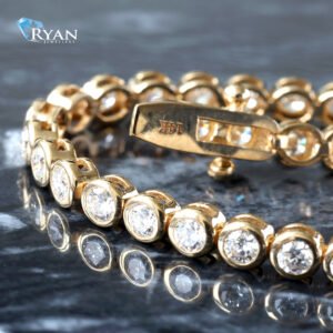 2.56CTW LAB Round Bezel Set Diamond Tennis Bracelet