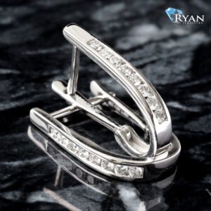 0.33CTW LAB Diamond Channel Set Oval Shaped J Hoops