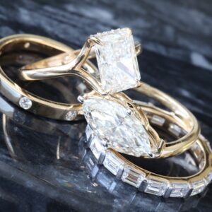 1.60ctw Emerald Cut Eternity East West Tension Set Band