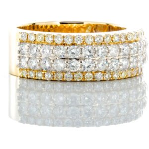 2.30ctw Four Row with Raised Two Center Rows Diamond Band