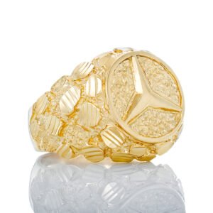 Diamond Cut Mercedes Nugget Ring