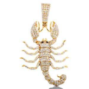 1.90ctw Full Diamond Pave Scorpion with Black Diamond Eyes