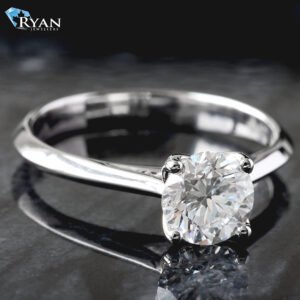 1.00ctw Round Solitaire with Cathedral Shoulders and Floral Basket