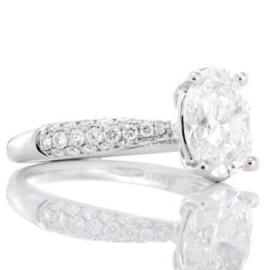 2.19ctw Oval Solitaire with Cathedral Pave Shoulders