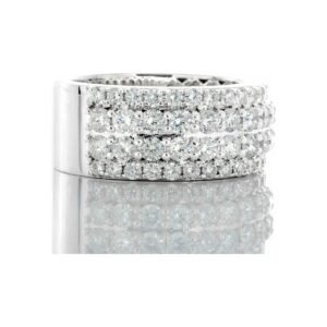 2.40ctw Four Row Diamond Band with Raised Center