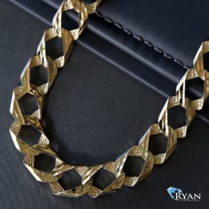 13mm Double Sided Diamond Cut Casting Chain 28 Inch