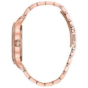 #WATCH BULOVA LADY ROSE RND CASE SILVER DIAL DOUBLE ROW CRYSTAL BEZEL