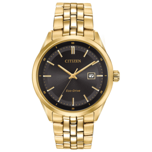 WATCH CITIZEN ECO DRIVE GOLD TONE BLACK FACE