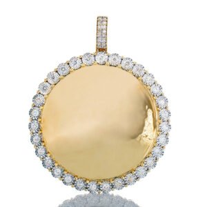 1.05ctw XL Illusion Set Diamond 45mm Memory Pendant 10k Gold