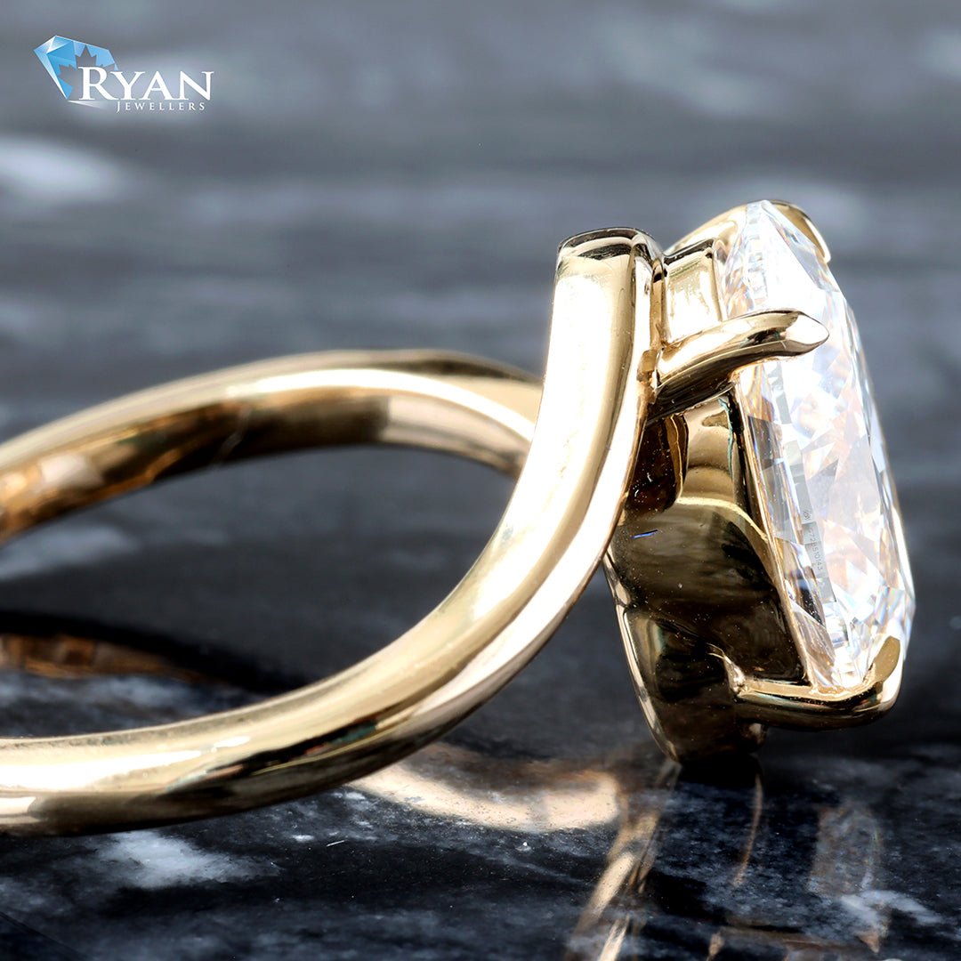 3.01ct Oval Solitaire with High Polished Wave Shaped Ring - Image 3