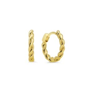 Round Twisted Huggie Hoops