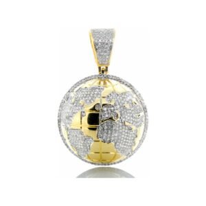 1.80ctw 3D Diamond World / Globe Pendant