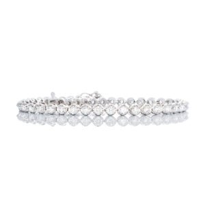 2.00ctw Lab Diamond Round Brilliant Buttercup Setting Tennis Bracelet