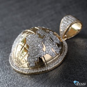 1.80ctw 3D Diamond World / Globe Pendant