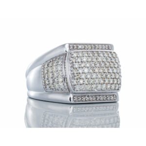 1.00ctw Raised Cushion Table Top Center Diamond Pave Shoulders