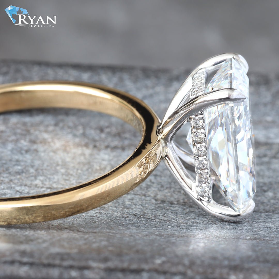3.11ctw Radiant Solitaire with Hidden Halo Ring - Image 3