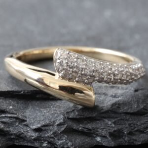 0.20ctw Pave Dome Cross Over Band