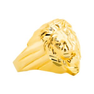 Lion Head Diamond Cut Ring