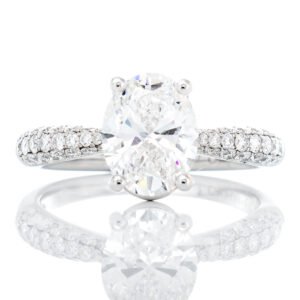 2.19ctw Oval Solitaire with Cathedral Pave Shoulders