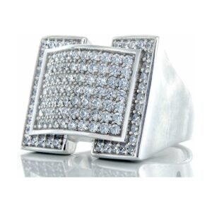 Large Raised Dome Center with Split Halo Ring