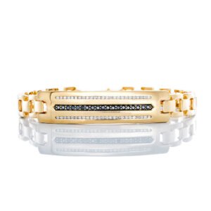 0.50ctw Black & White Diamond ID Bar 10k Gold